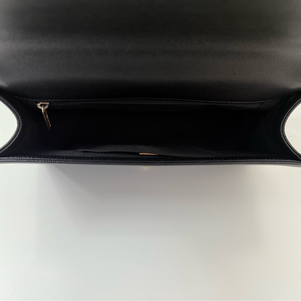 CHANEL Black Caviar Boy Bag with Aged Gold Chain and microchip - Picture 5 of 10